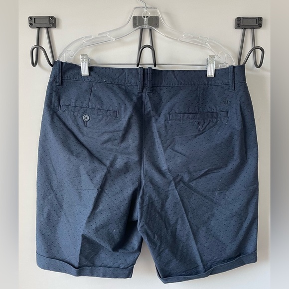 Original Penguin by Munsingwear, 36, textured flat front cuffed navy blue shorts - Picture 4 of 8